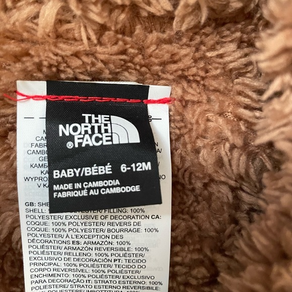 North Face Reversible Mount Chimbo Full Zip Hooded Jacket navy bear camo 6-12M - Picture 2 of 4